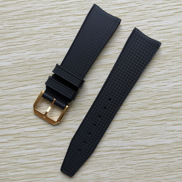 22mm Black Blue Rubber Silicone Watchband Watch Strap For IWC Pilot Portuguese IW323101 Bracelet Strap With Pin Buckle Tool Free