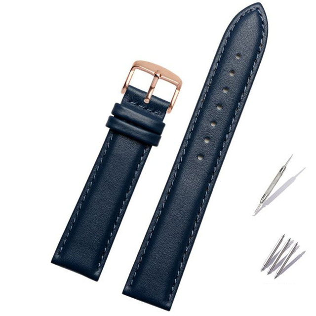 Genuine leather blue watcband for Citizen Rossini watchband 14mm 16mm 18mm 19mm 20mm 21mm 22mm 23mm watch band cowhide strap