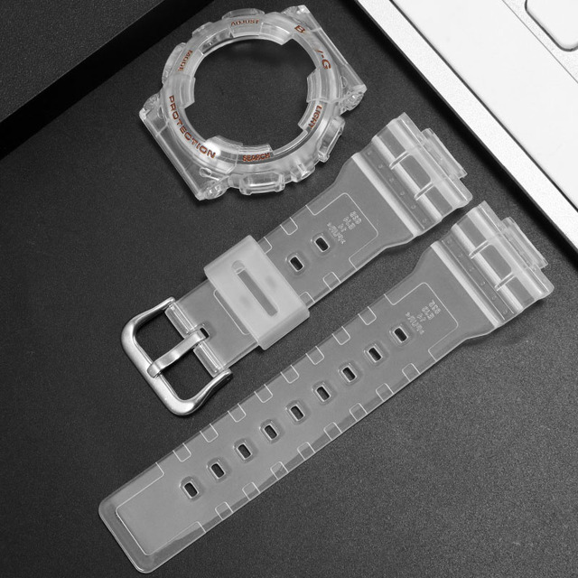 Wristwatch Strap Replacement for Casio Child-G BA-110 111 112 120 130 Rapo Transparent Watch Case Women Silicone Sport Watchband