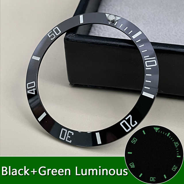 Sub green ceramic bezel insert super C3 green/blue luminous watch case outer ring 38mm*30.6mm suit for 40mm GMT NH35 series watch