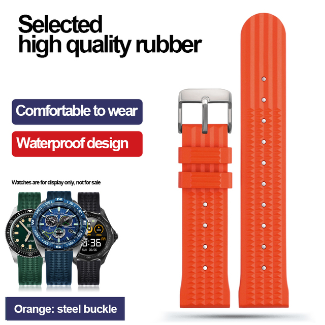 For Seiko IWC Watch Silicone Watches Sharkey MM300 SBDX001 6105 Waterproof Bracelet Soft Rubber Waffle Strap 20mm 22mm