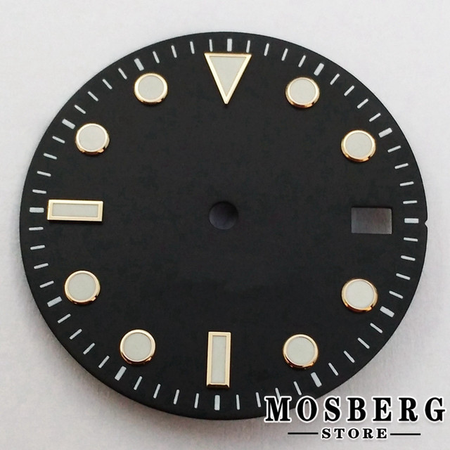 29mm sterile black green blue watch dial with date window for NH35 NH35A automatic movement accessories parts