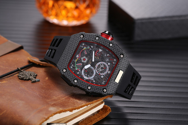 Automatic date watch limited edition men's watch luxury brand full-featured quartz watch silicone strap