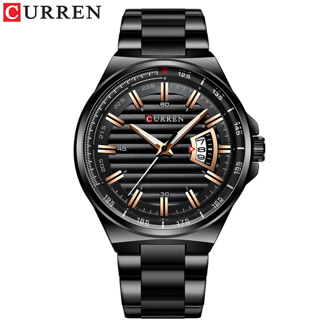 CURREN Fashion Auto Date Stainless Steel Watch For Men Luxury Business Quartz Watch Men Sport Waterproof Male Clock