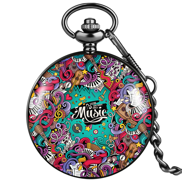 New accept custom men women unique quartz pocket watch with thick chain collectible watches graduation gift for classmates