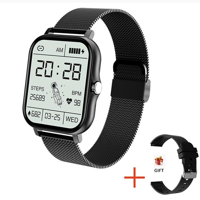 New Ladies Smart Watch Men 1.69 inch Color Screen Full Touch Fitness Tracker Call Ladies Smart Watch for Android IOS+Box