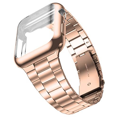 Metal Strap+Case For Apple Watch 7 45mm 41mm Stainless Steel Integrated Wristband For iWatch 6 5 4 3 SE 44mm 42mm 40mm 38mm Case