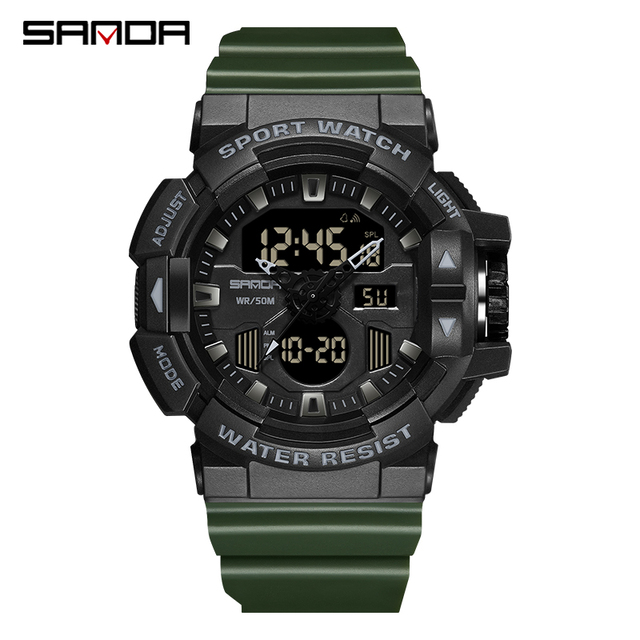 SANDA - Men's Sports Watches, Quartz, Military, Water Resistant, S-Shock, Male