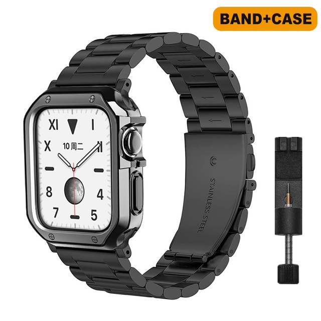 Straps for IWO Series 6/7 Smart Watch Z36 T100 Plus W37 Smartwatch Soft Case Stainless Steel Band T500 X6 W26Pro for DT100 HW22