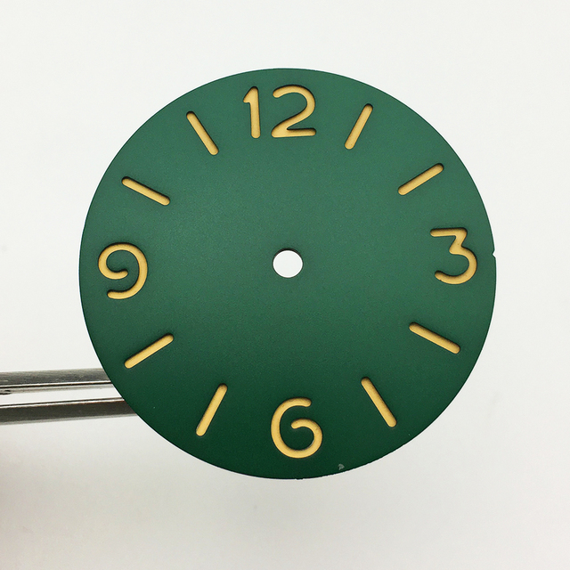 Watch Parts 37mm California Manual Winding Green Watch Literally Aseptic Dial For ETA 6497 ST3600 Luminous Movement