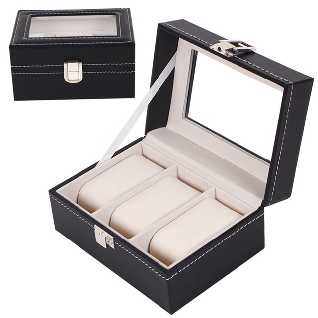 3 Slot Watch Roll Box Display Collection Watch Box Luxury Cowhide Wrist Jewelry Storage High-end Pouch Organizer Gift Box