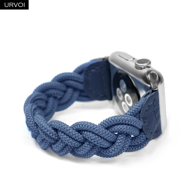 URVOI Braided Band for Apple Watch Series 7 6 SE 5 4 3 2 Woven Nylon Strap for iWatch Solo Stretchable Loop Replacement 41 45mm