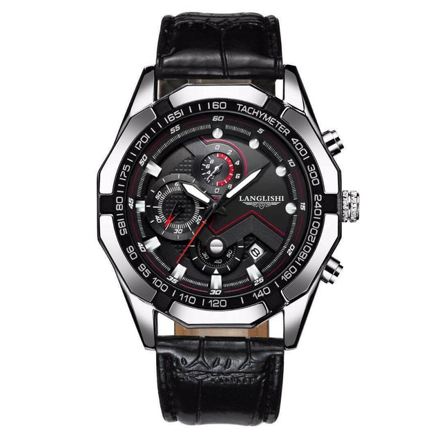 LANGLISHI - Men's Sport Watch, Large Dial, Quartz, Water Resistant, Luxury, 2021