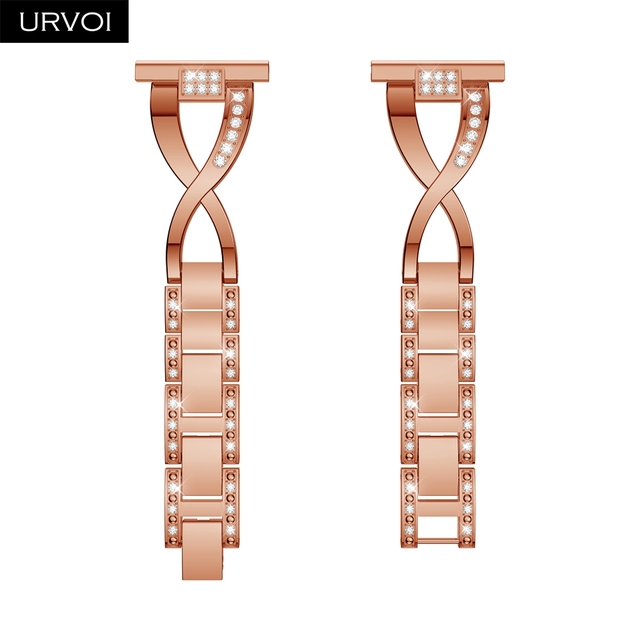 URVOI Band for Galaxy Watch Active Double X Strap Stainless Steel Fold Over Clasp with Zircon Quick Release Wrist Pins 42 46mm