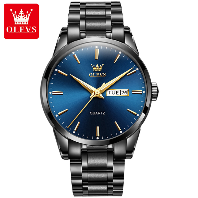 OLEVS Men's Watches Water Resistant Stainless Steel Gold Color Luxury Brand Quartz Men Wrist Watches