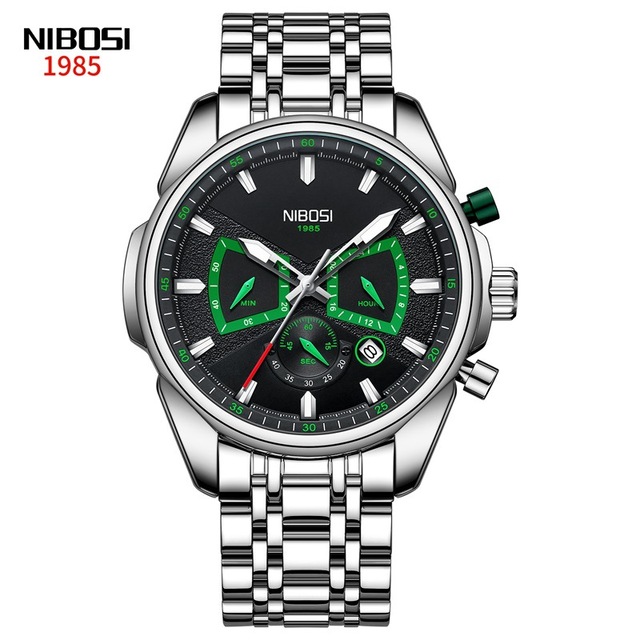 NIBOSI Mens Watches Luxury Brand Waterproof Wristwatch Chronograph Quartz Watch for Men Automatic Date Relogio Masculino