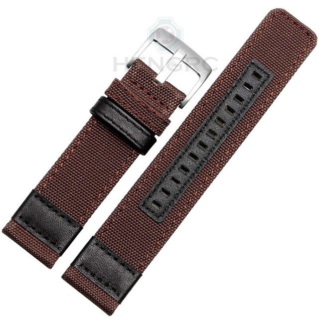 Nylon Watch Straps for Samsung Gear S3 S2 Black and Green Coffee Watch Strap Classic Stainless Steel Band Black Silver Buckle