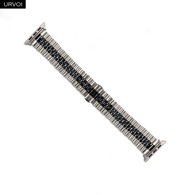 URVOI Band for Apple Watch Series 7 6 SE 5 4 321 Stainless Steel Strap for iWatch Classic Design 5 Rows Metal Link Bracelet 44mm