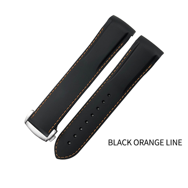 20mm 22mm 19mm 21mm Curved End Rubber Watch Band fit for HUAWEI GT 2 3 Pro Omega Longines Hydroconquest Seiko SKX Silicone Strap