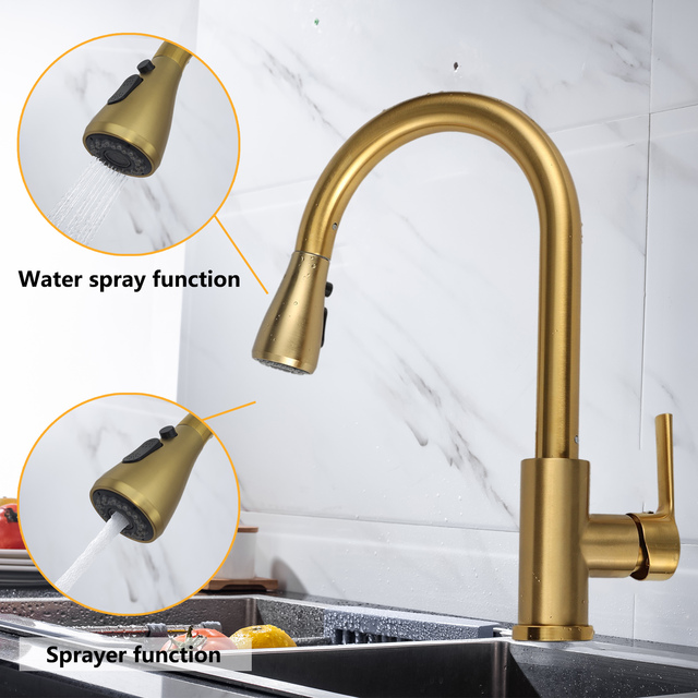 Blacked Kitchen Faucet Single Handle Pull Down White Kitchen Tap Single Hole Brushed Nickel Water Faucets Mixer Tap
