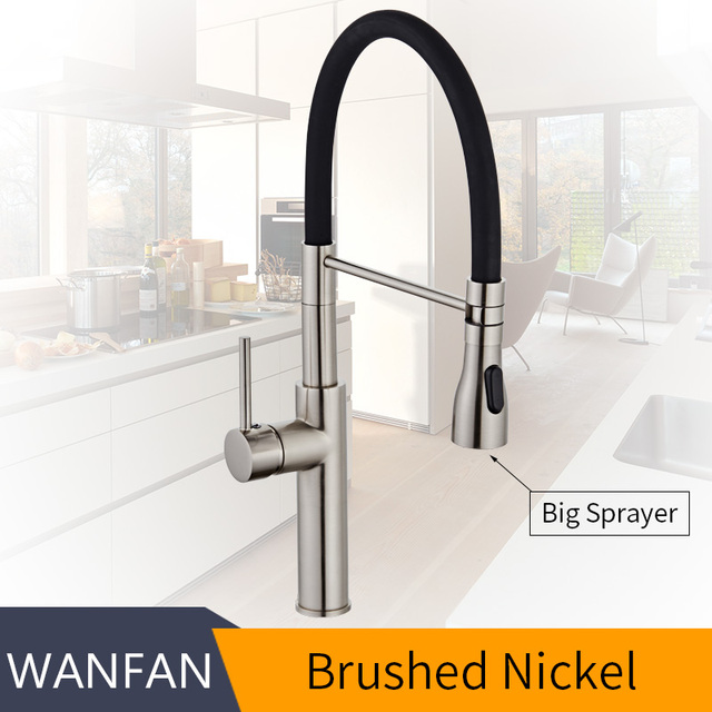 Kitchen Faucets Chrome Kitchen Sink Lever Deck Mount Pull Down Dual Sprayer Nozzle Torneira De Cozinha Mixer Water Taps LK-9910