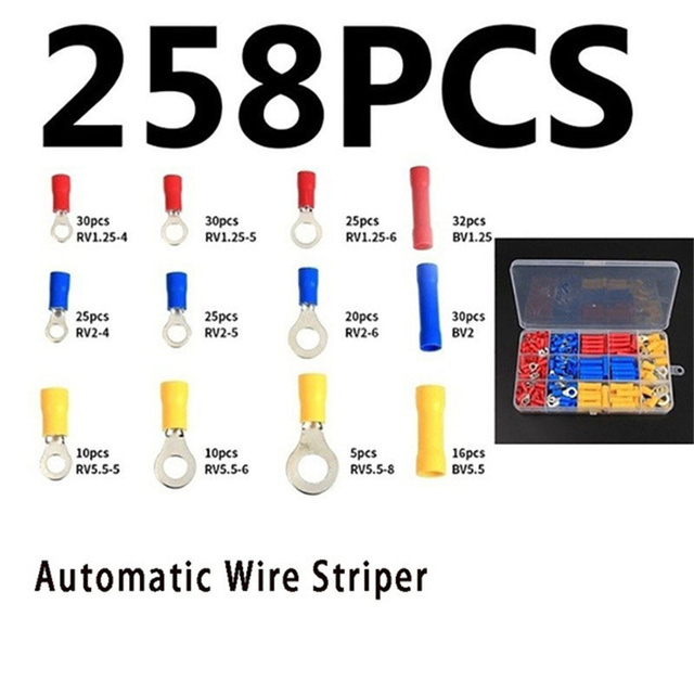 Electrical Wire Terminals Set Kits Insulated Crimp Spade Ring Assorted Electrical Wire Terminals Wire Connectors