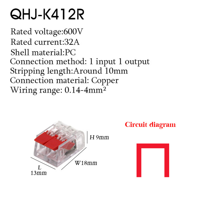 Wire Connector Small Quick Universal Compact Connector Spring Wire Cable Electrical Connectors Push In Terminal Block 412-415