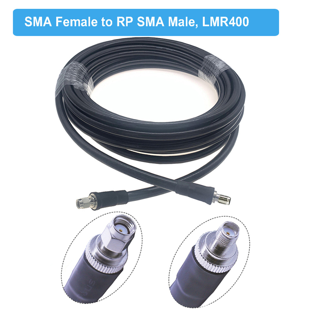 50 Ohm Pigtail RF Coaxial WiFi Router Extension Jumper Cord SMA LMR400 Cable RP-SMA Female to RP-SMA Female LMR-400