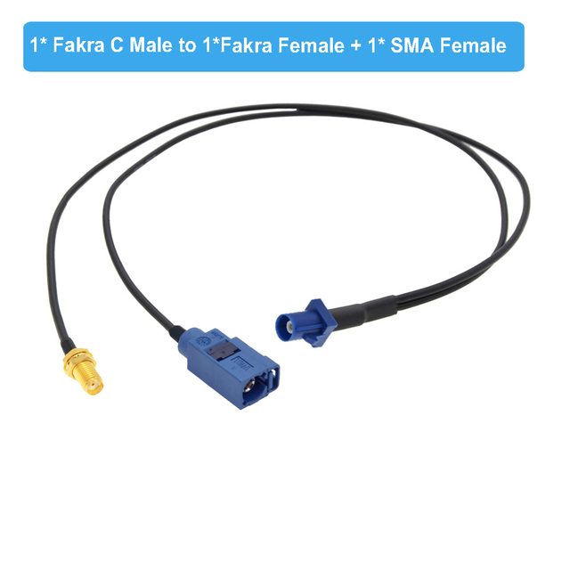 Fakra C Male to SMA Male and Fakra C Female Y Type GPS Adapter Fakra to SMA Splitter Navigation Cable GPS Antenna Extension Cord