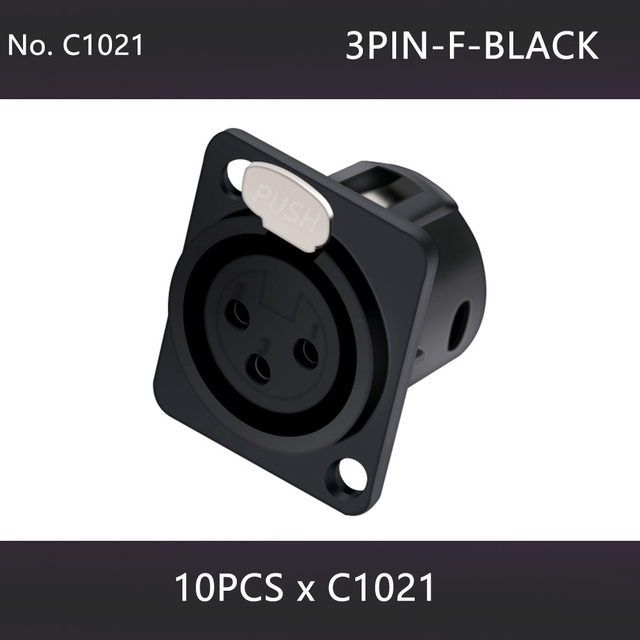 10pcs 3/4/5 Pins XLR Male Plug Female Socket Connector, Panel Mount, Zinc Alloy Shell Brass Connections, Silver and Black Housing