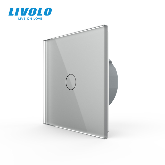 Livolo Luxury Wall Touch Sensor Switch, EU Standard 1 Gang 1Way Light Switch, Crystal Glass 220-250, C701-1/2/5