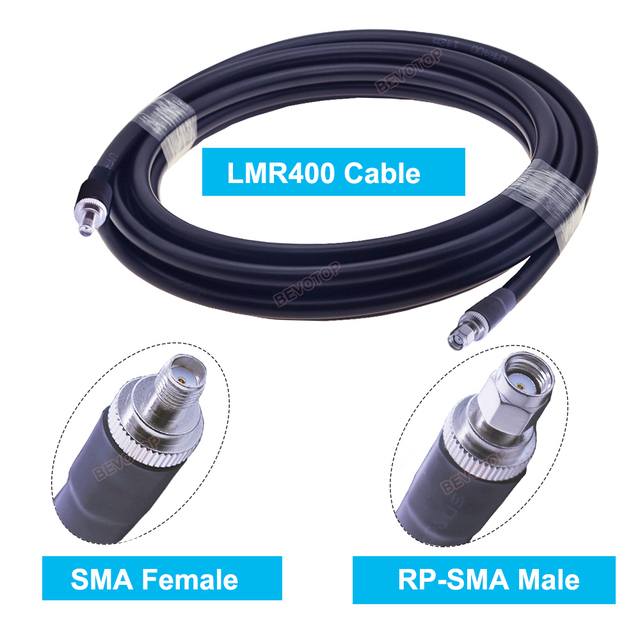 SMA Cable LMR400 SMA Female to RP SMA Male 50 Ohm Low Loss RF Pigtail Adapter WiFi Antenna Extension Cable Signal Booster Jumper