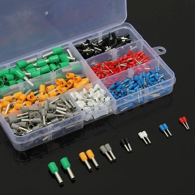 400X Copper Wire Crimp Connector Insulated Rope End Pin Terminal Bootlace Cooper Grommets Set