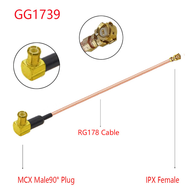 10pcs MMCX/MCX Male to u.FL/IPX/IPEX1/IPEX4 MHF4 Female Jack Pigtail RG178 RF Coaxial Cable 3G Antenna Extension Wire Cord