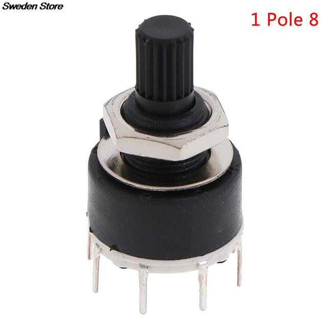 1pc SR16MM Rotary Switch 2 Pole 3 4 Position 1 Pole 5 6 8 Position Hub Band Switch