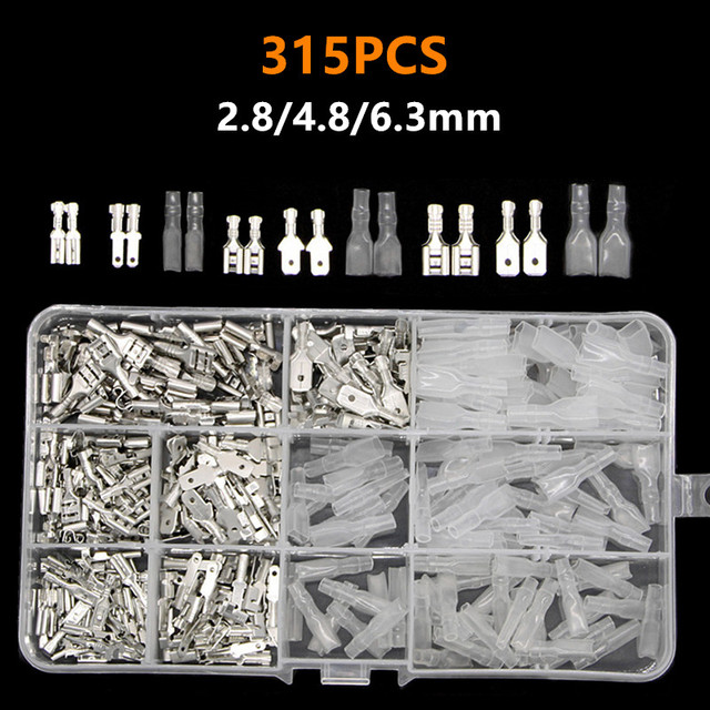 270/315/450/900pcs 2.8/4.8/6.3mm Crimp Terminals Insulated Seal Electrical Wire Connectors Crimp Terminal Connector Assortment