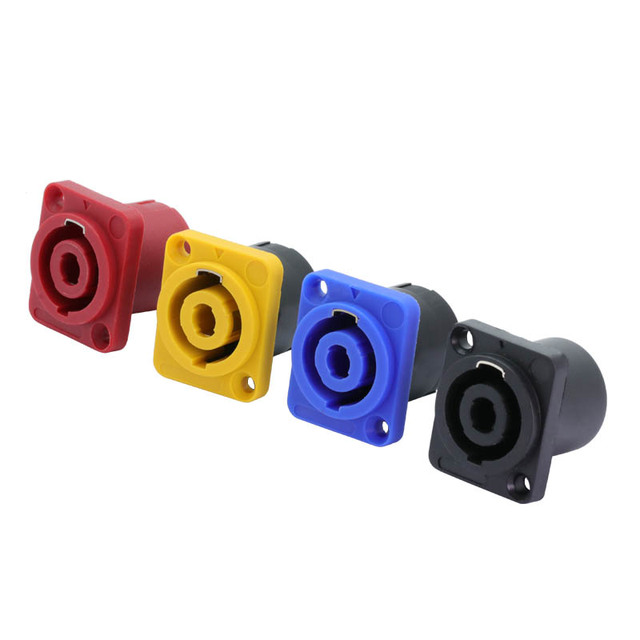 10pcs/lot 4 Pin Speaker Power Connector Female Jack Panel Mount 4 Pole 4 Core Chassis Socket Amplifier Speaker Chassis
