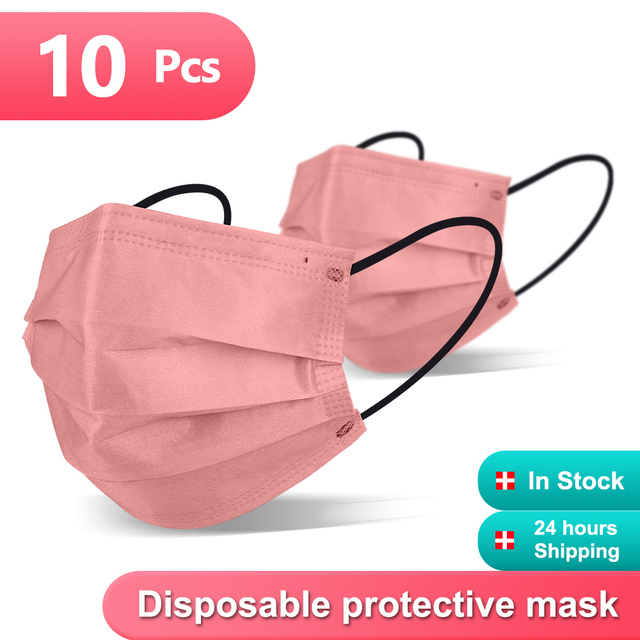 10/100pcs Morandi Masks Colorful New Design Printing Adult Mask 3-layer Non-woven Disposable Mouth Protection Maske Maske Cosplay