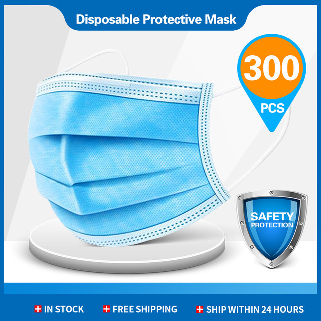 10-600pcs Disposable Blue Masks 3 Ply Mascarillas quiurgicas Homeopathic Mouth Mask for Face Adult Face Mask Christmas