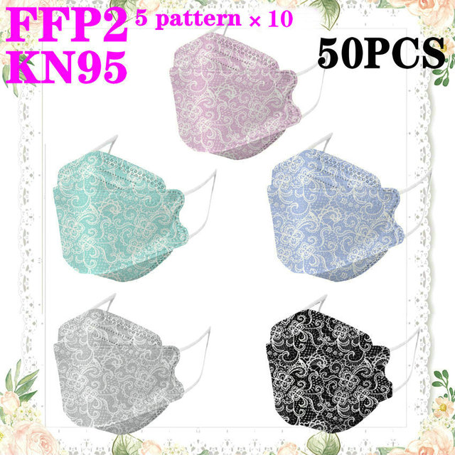 KN95 FFP2 Unique Print Fish Mask Mascarillas CE Protective Breathing Dust Anti-Fog Adult Colorful Masques