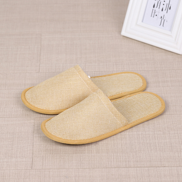 Thick linen disposable slippers, comfortable and breathable shoes, for home, hotel, hospital, summer necessities