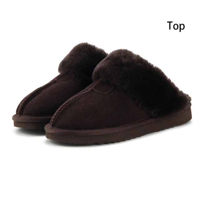 Real Fur Furry Slippers for Women Fashion Female Alpaca House Women Winter Plush Indoor Warm Man Home Shoes Stuffed Woman