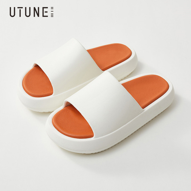 UTUNE Summer Outside Slippers Men Shoes EVA Soft Outdoor Sneaker Platform Slides Women Thick Sole Non-slip Indoor Beach Sandals