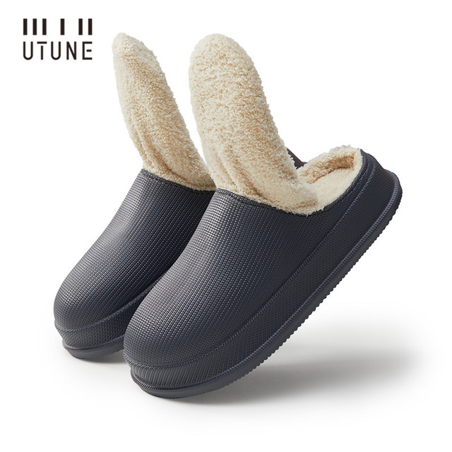 UTUNE EVA Slippers Women Winter Waterproof Shoes Warm Thick Sole Indoor Slippers Women House Shoes Anti-Slip Platform Shoes