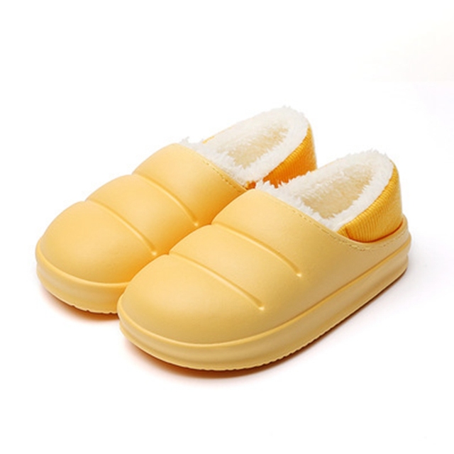 ASILETO Lovers Cotton Slippers Female Bag With Warm Shoes Indoor Home Household Thick-soled Waterproof Cotton Shoes Men Winter