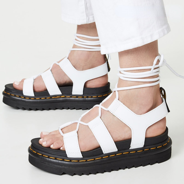 Women Platform Sandals Chunky Heels Fashion Fisherman Sandal Genuine Leather Wedges Shoes For Women Summer Ladies Open Toe Shoes