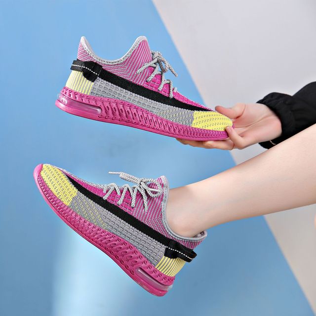 Women's casual shoes new coconut women's shoes fashion popular sneakers weave breathable lightweight non-slip thick sole mesh shoes