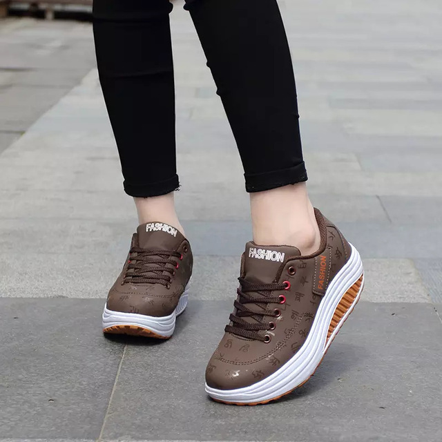 Ladies casual shoes rocking shoes platform casual shoes waterproof wedges sneakers sneakers