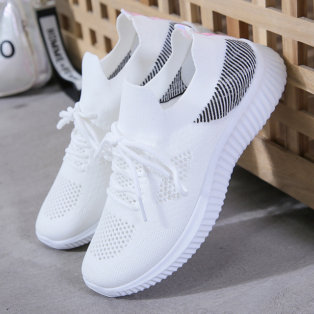 2022 Women Mesh Lace-up Sneakers Female Summer Vulcanized Mesh Breathable Sneakers Ladies New Flats Shoes Plus Size 43