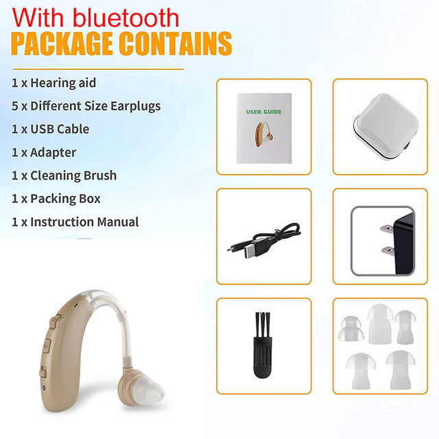 Bluetooth Hearing Aid Deaf Speaker Audio USB Hearing Aid Elderly Deaf Small Rechargeable Tone Adjustable Call